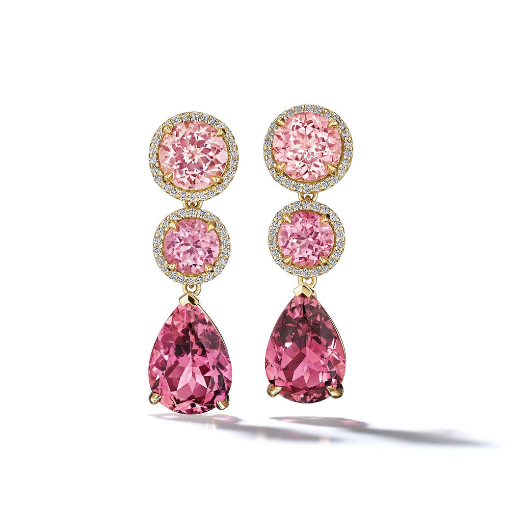 Couture Pink Tourmaline drop Earrings Mimi So