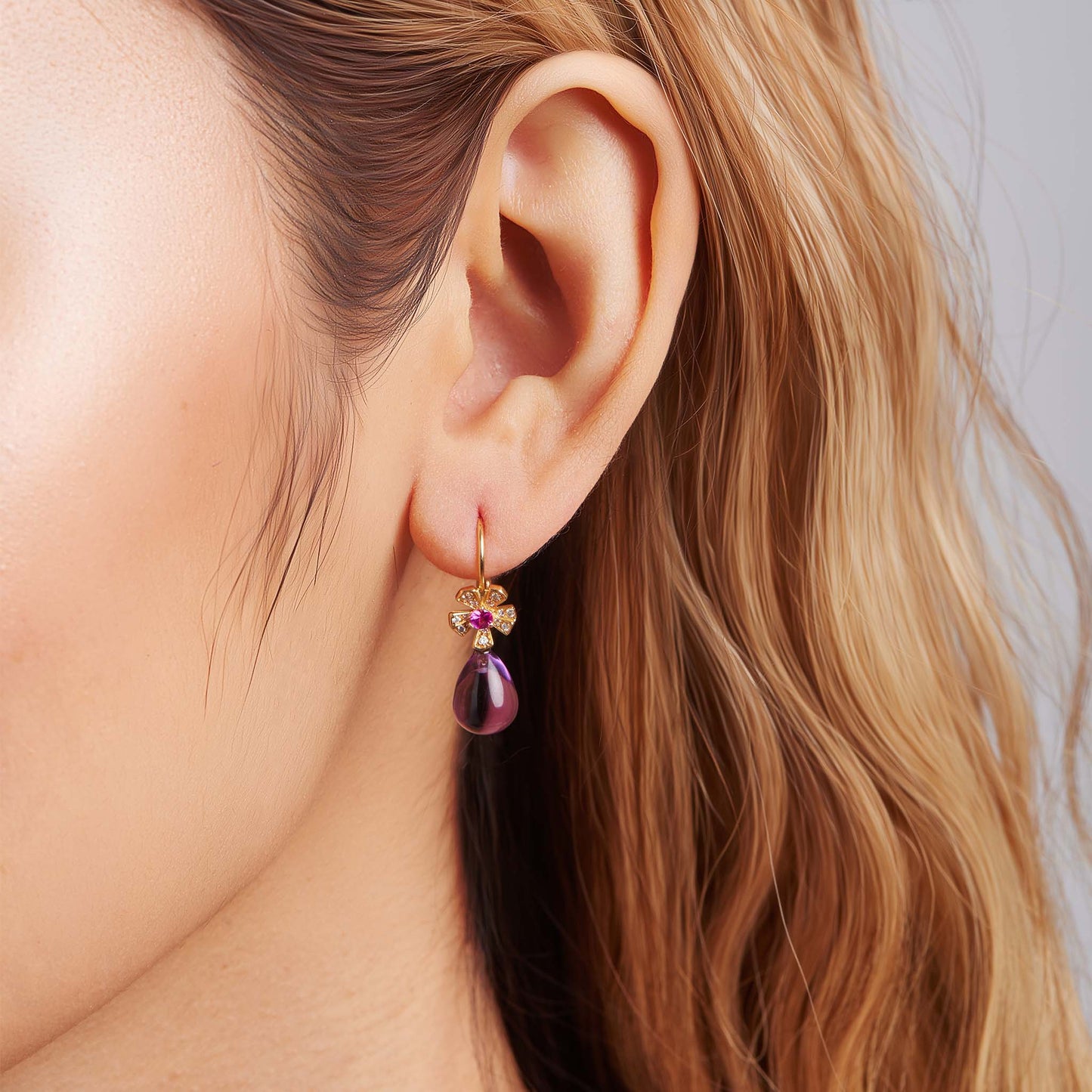 Wonderland Teardrop Amethyst Earrings