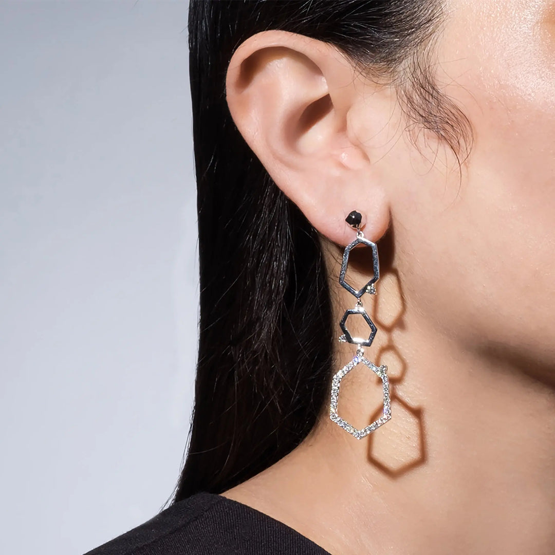 Jackson 3-Drop Diamond Earrings Mimi So