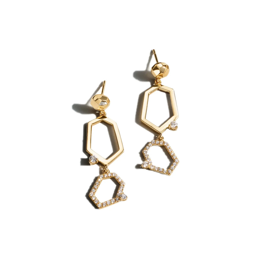 Jackson Drop Diamond Earrings Mimi So