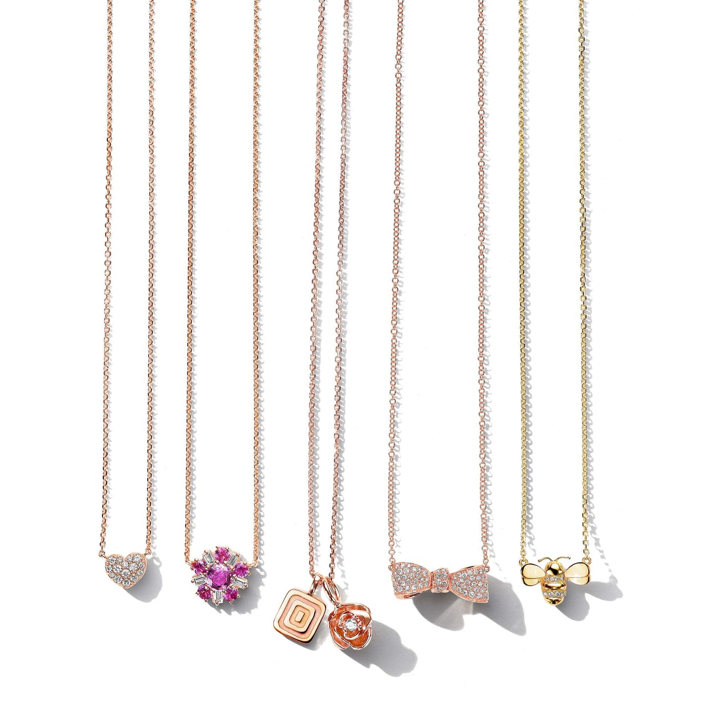 Wonderland Ballerina Flower Pink Sapphire Necklace
