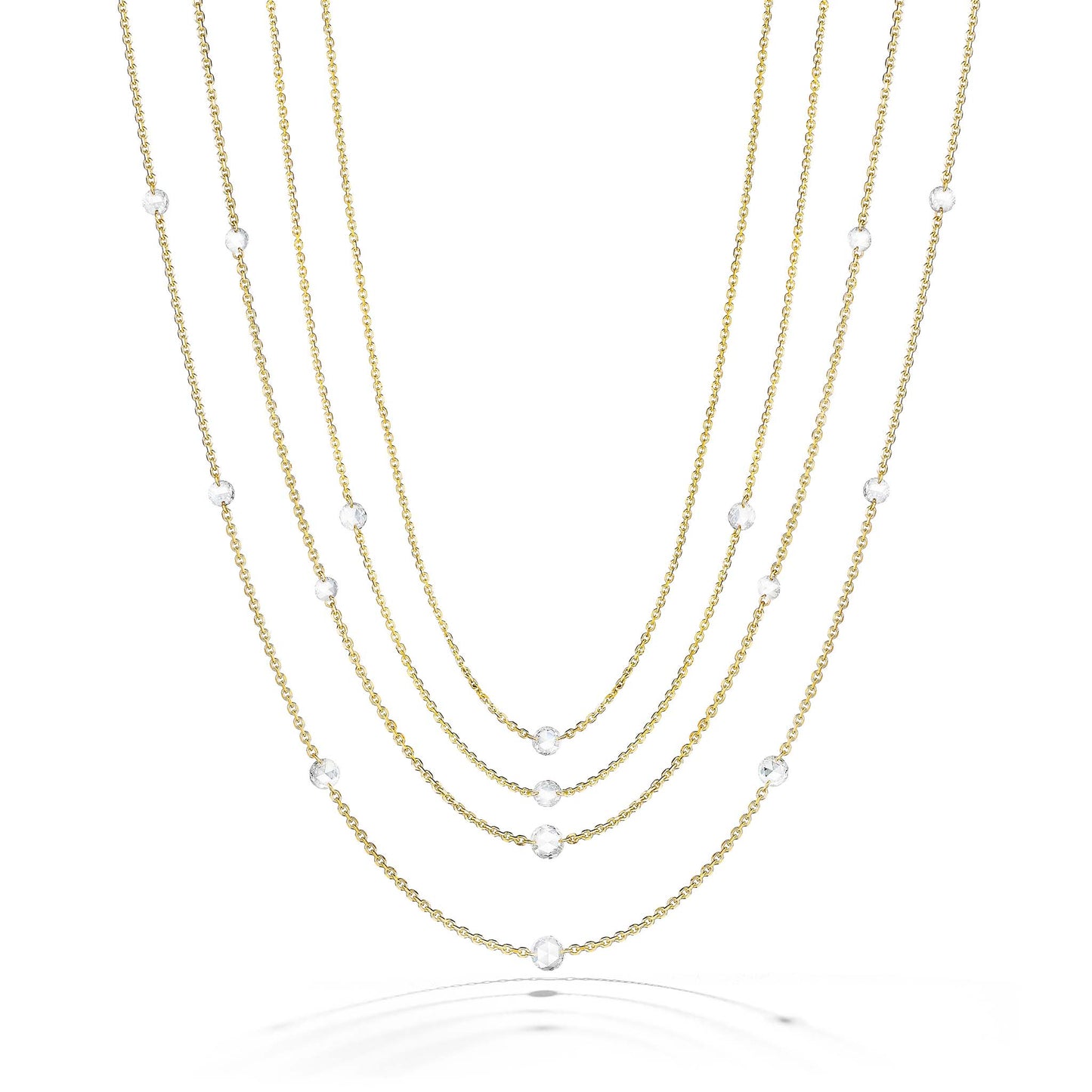 Mimi So Rosette Rose Cut Diamond Necklaces Layered group