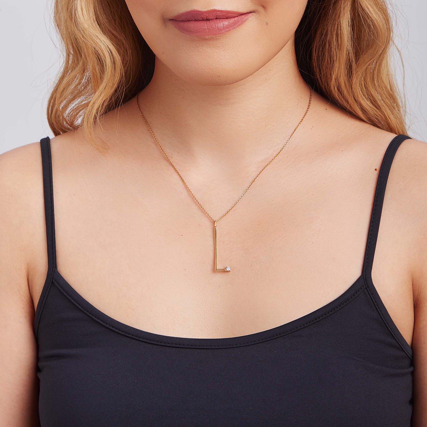 Type Letter L Pendant Necklace