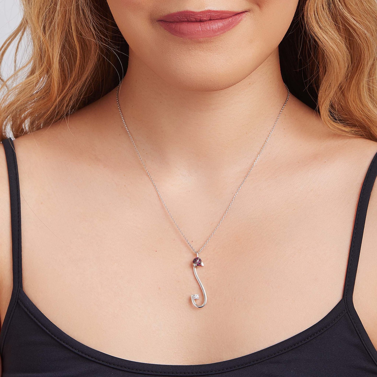 Type Letter S Ladybug Pendant Necklace