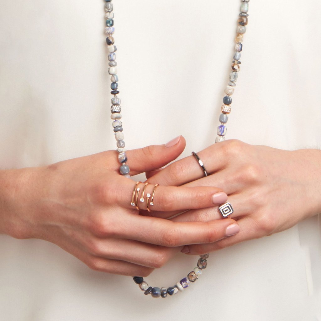 Piece Stick Diamond Ring