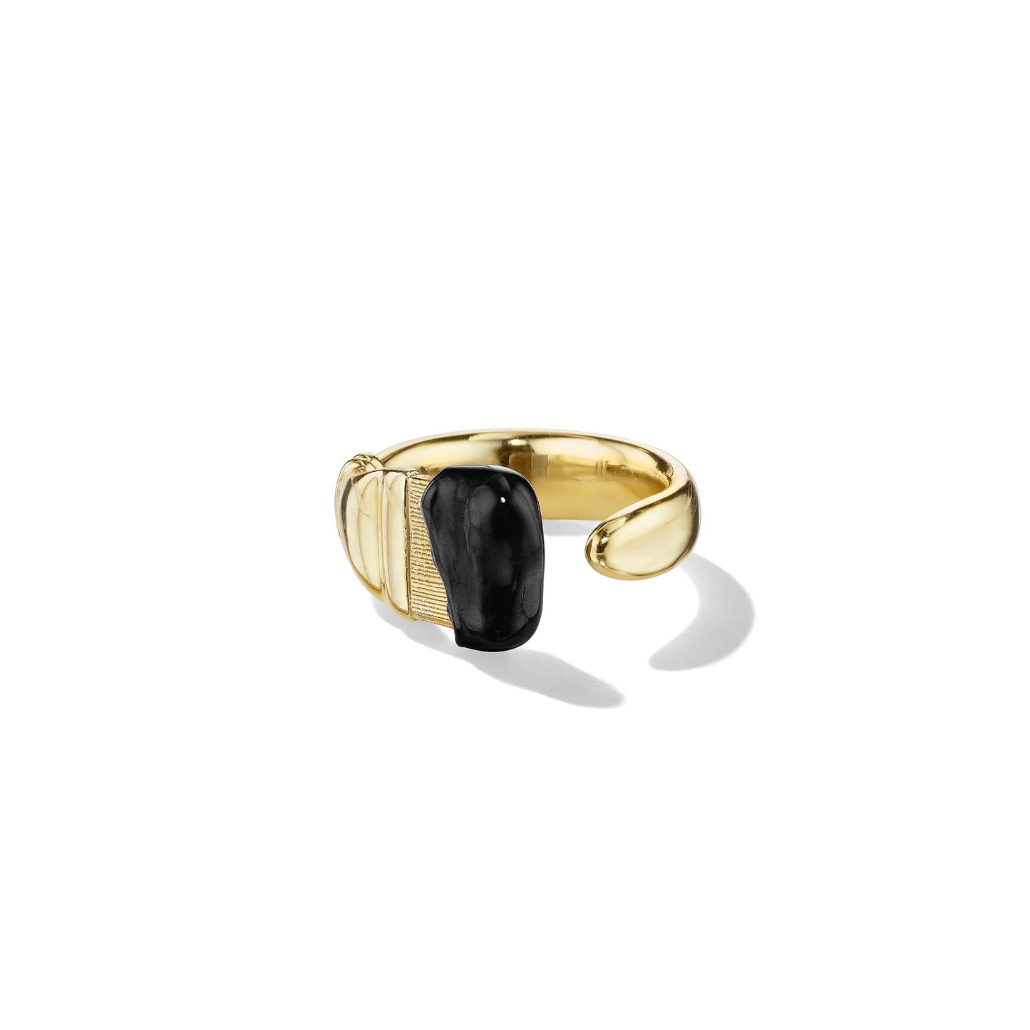 Mimi So Large Parsons Black Enamel Ring_18k Yellow Gold