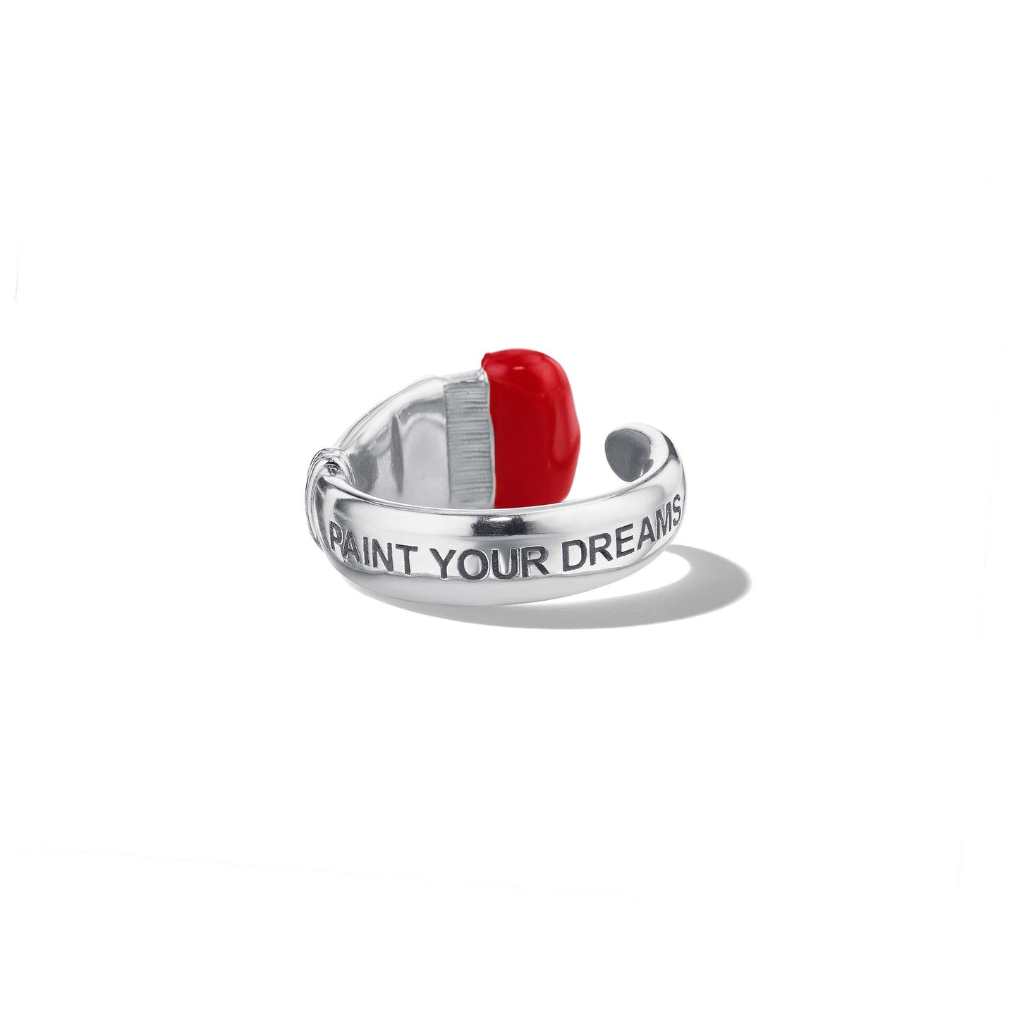Mimi So Parsons Red Enamel Ring 18k White Gold