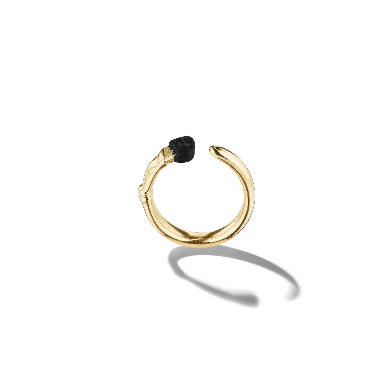 Mimi-So-Parsons-Paintbrush-Black-Enamel-Ring 18k Yellow Gold