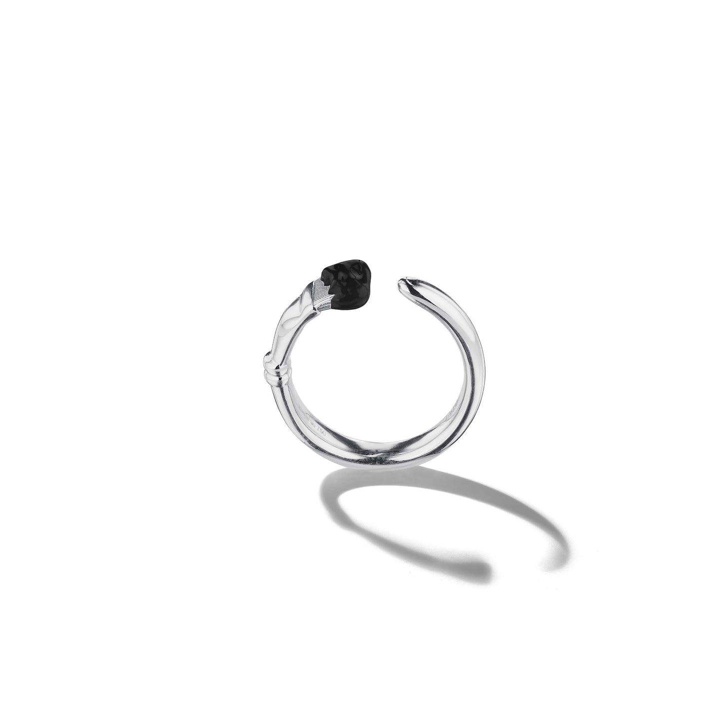 Mimi-So-Parsons-Paintbrush-Black-Enamel-Ring 18k White Gold