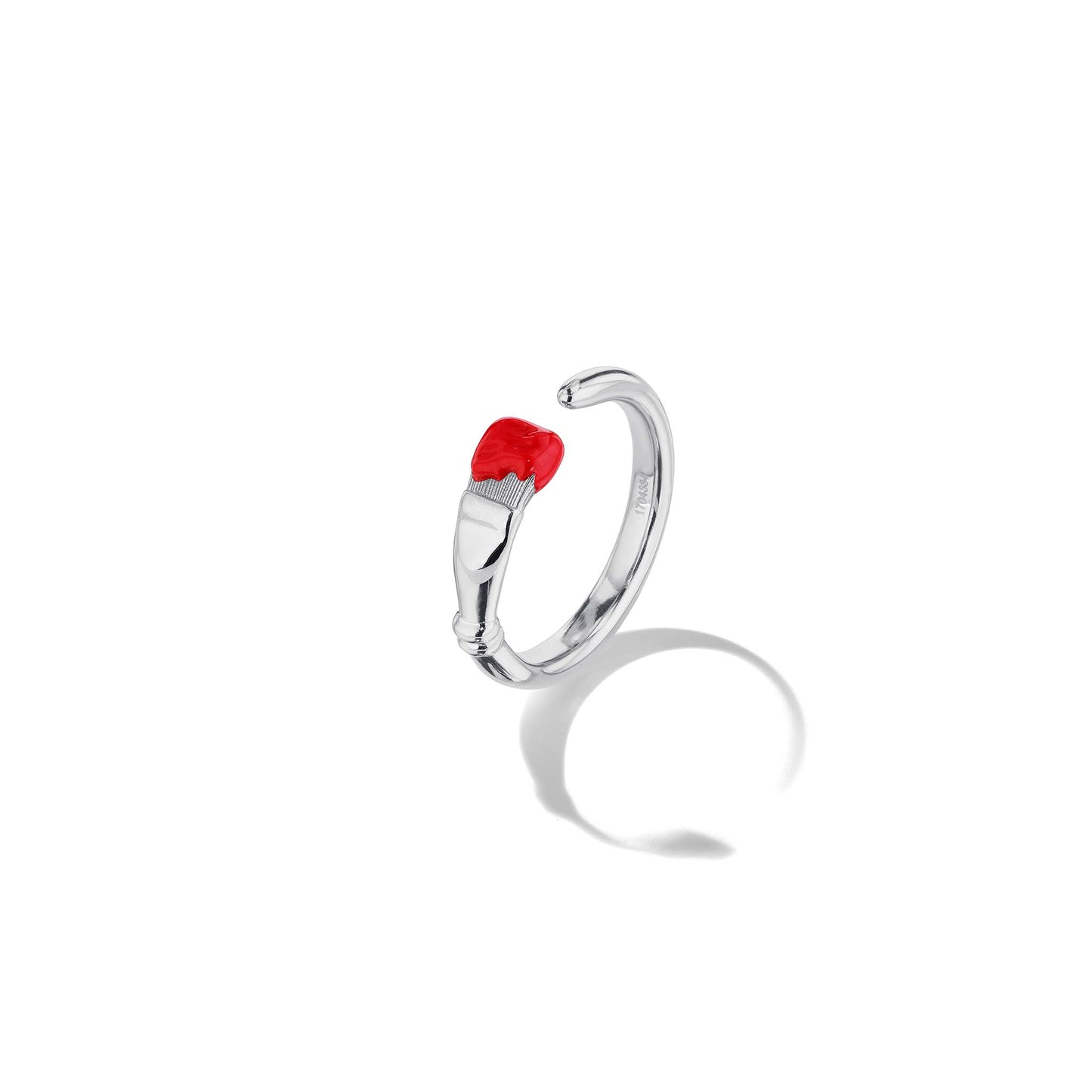 Mimi-So-Parsons-Red-Enamel-Ring 18k White Gold