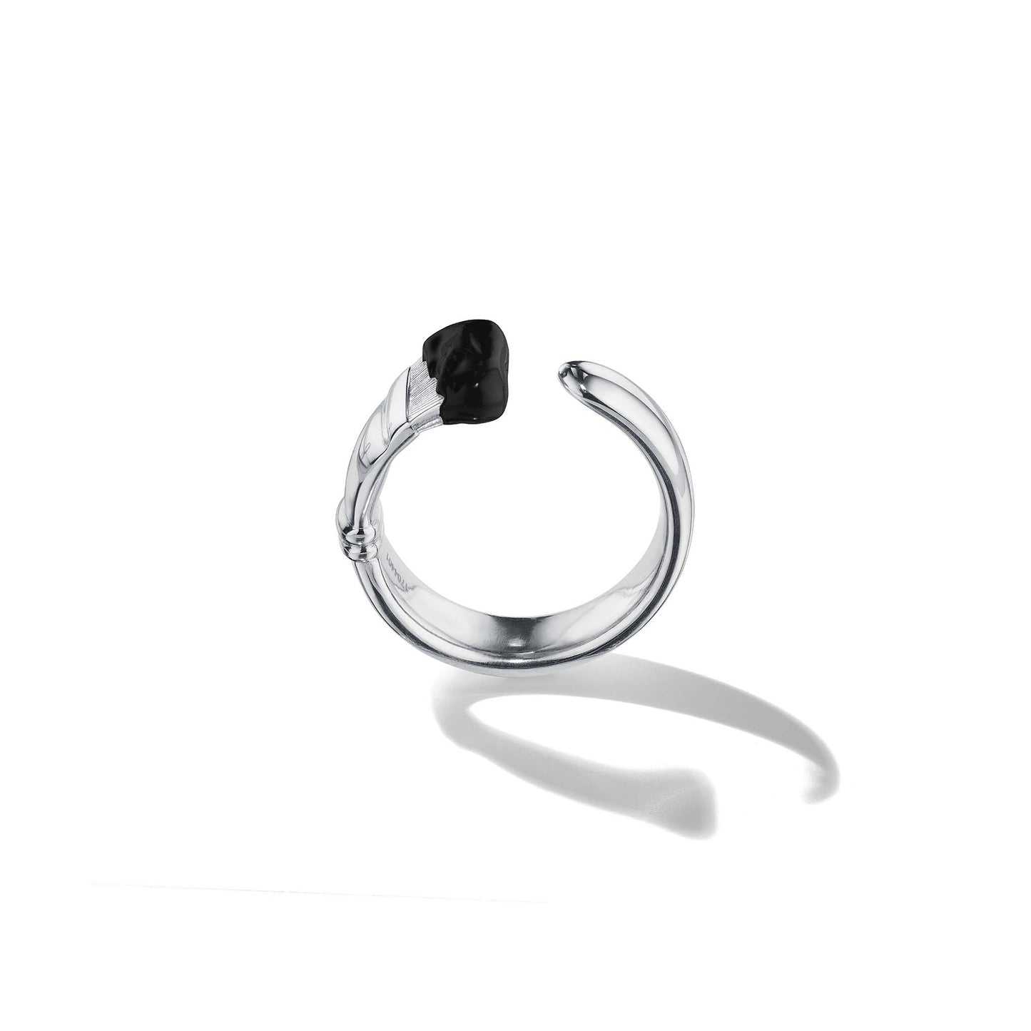 Mimi-So-Black-Enamel-Paintbrush-Ring 18k White Gold