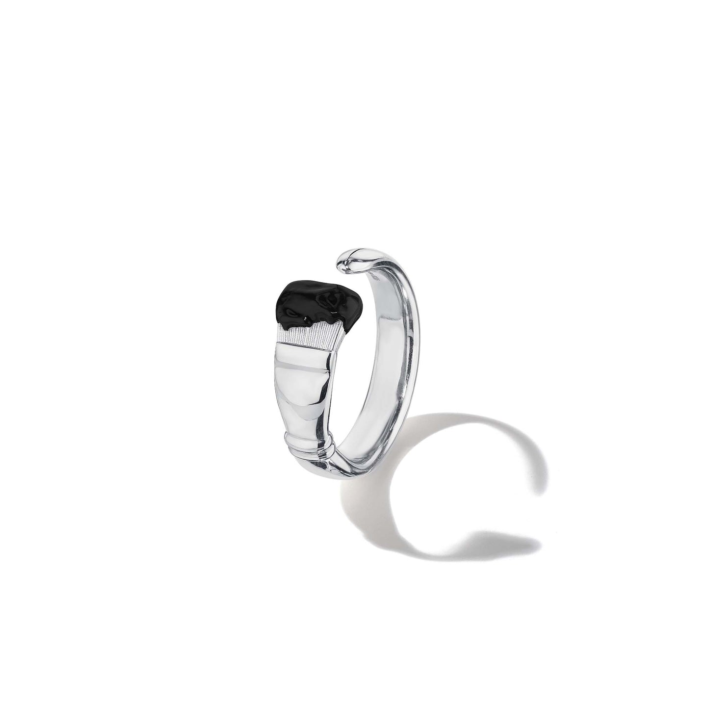 Mimi-So-Black-Enamel-Paintbrush-Ring 18k White Gold
