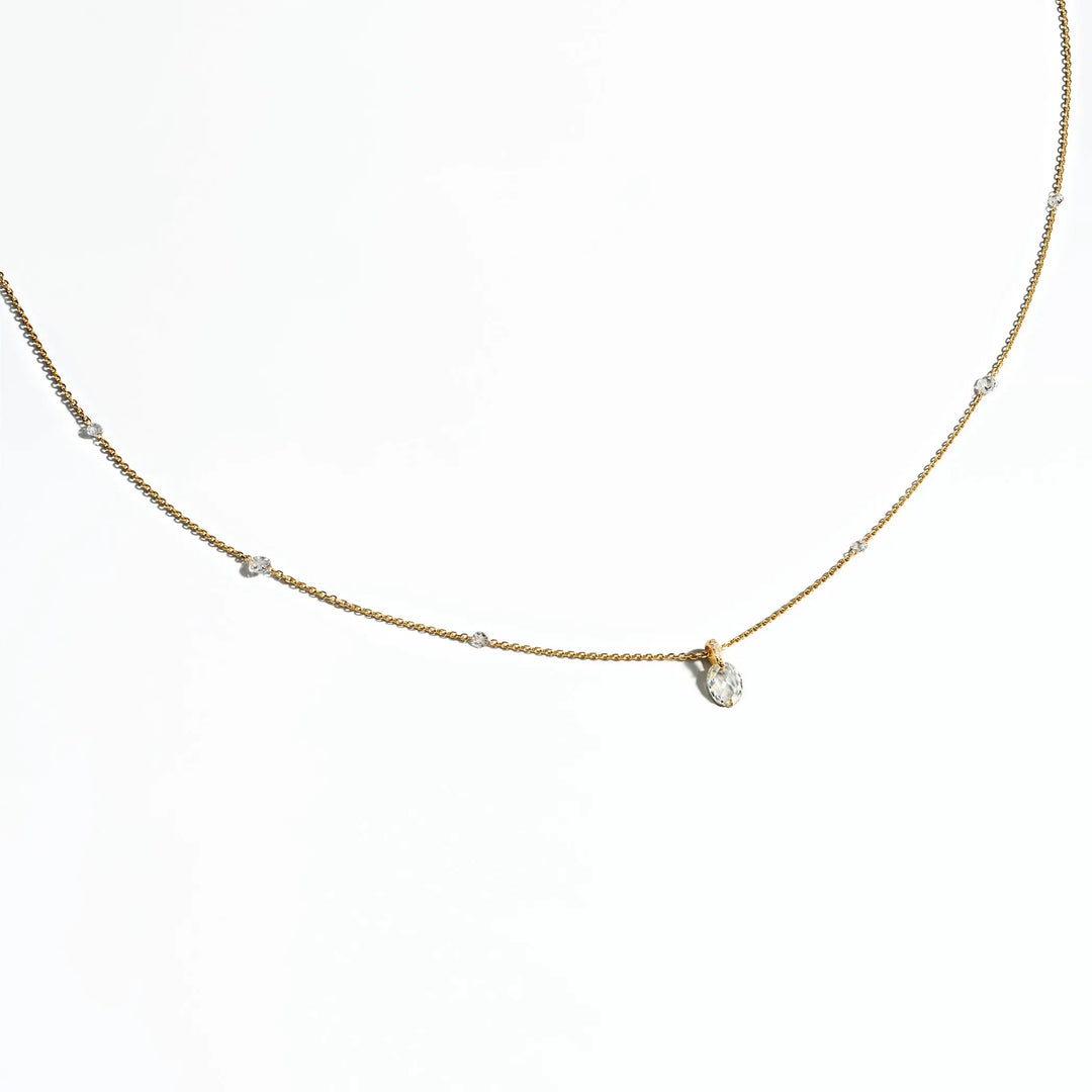 Rosette 8-Station Rose Cut Diamond Pendant Necklace Mimi So