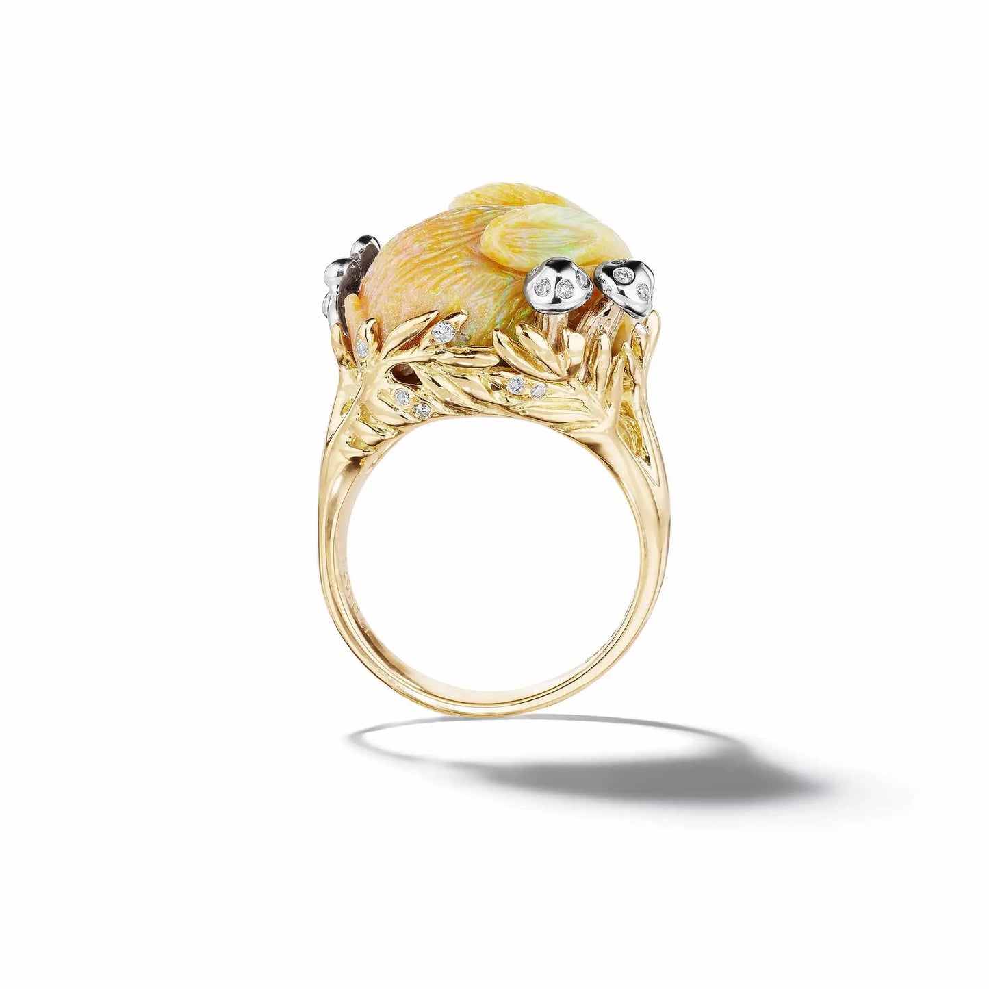 Wonderland Andamooka Opal Bunny Ring Mimi So