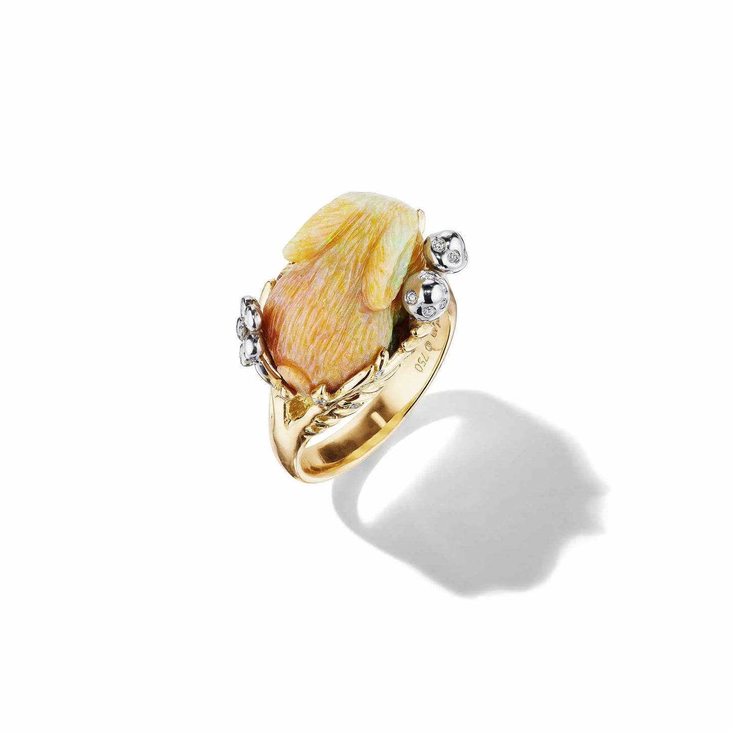 Wonderland Andamooka Opal Bunny Ring Mimi So