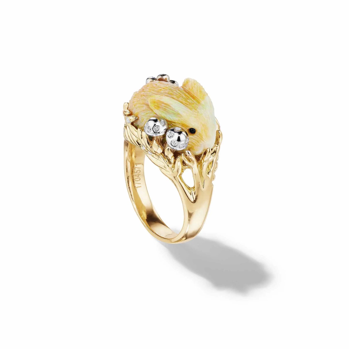 Wonderland Andamooka Opal Bunny Ring Mimi So