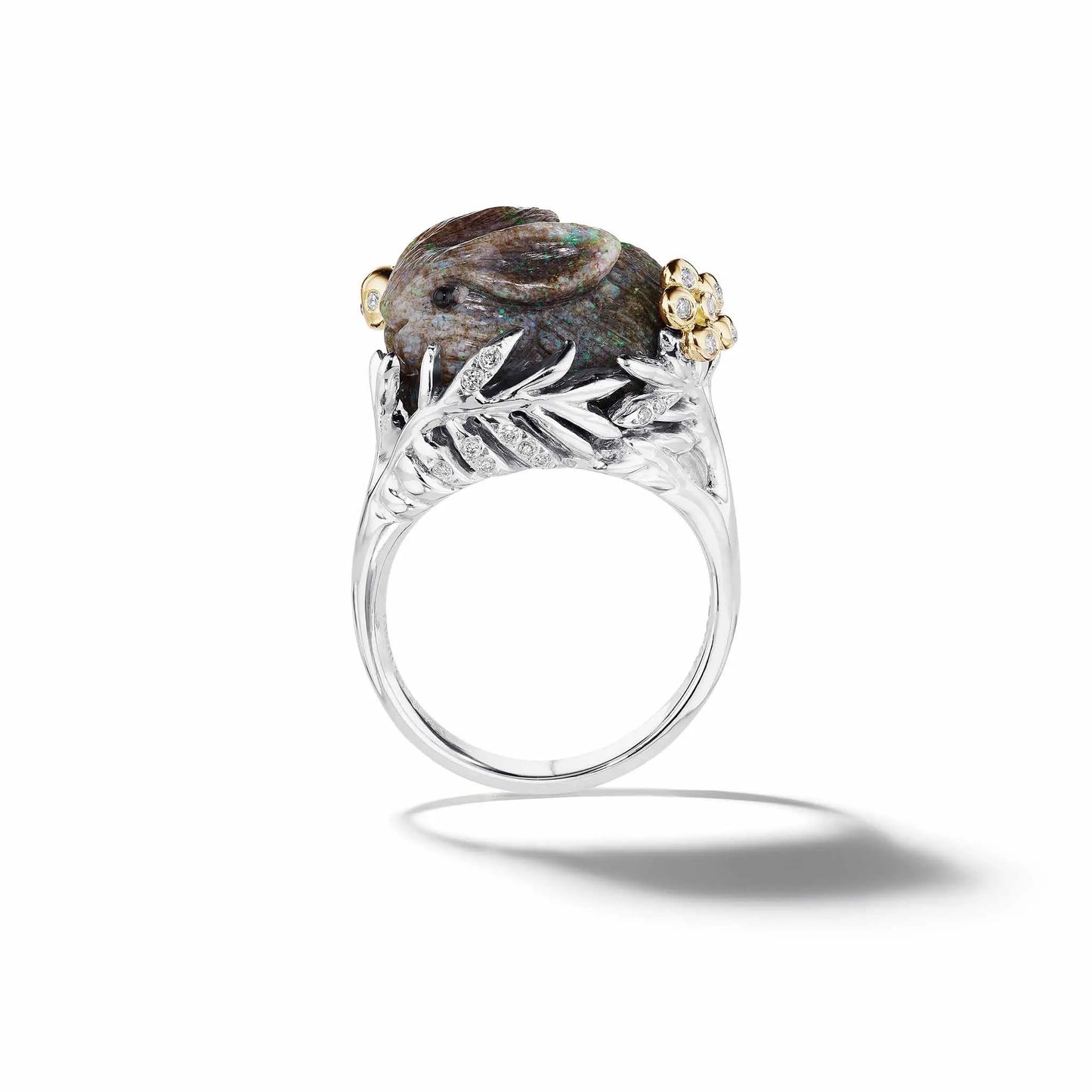 Wonderland Andamooka Opal Bunny Ring Mimi So