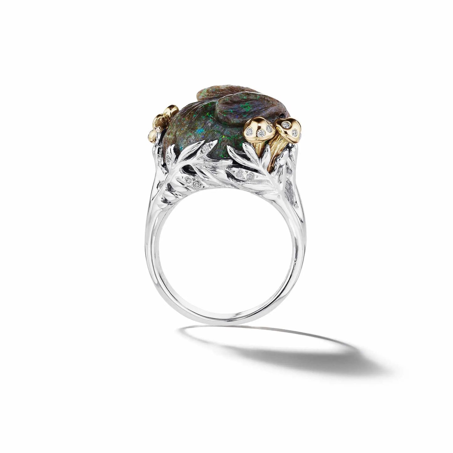 Wonderland Andamooka Opal Bunny Ring Mimi So