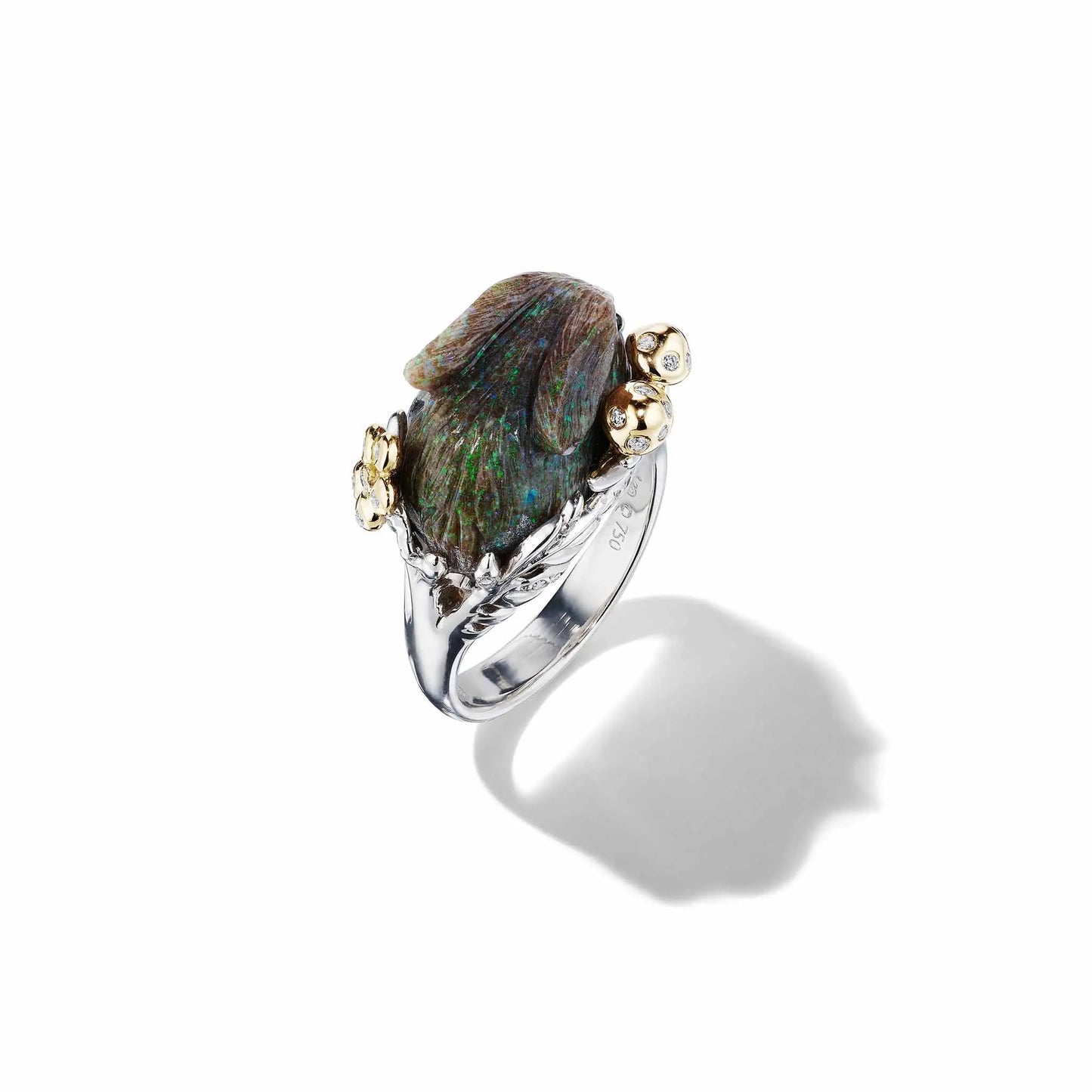 Wonderland Andamooka Opal Bunny Ring Mimi So