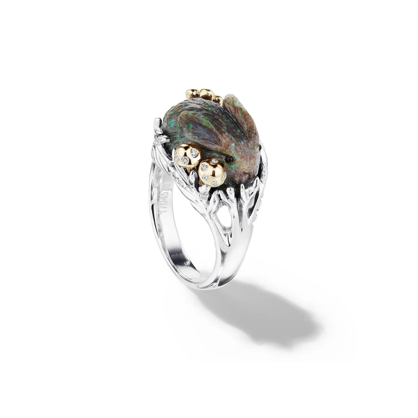 Wonderland Andamooka Opal Bunny Ring Mimi So