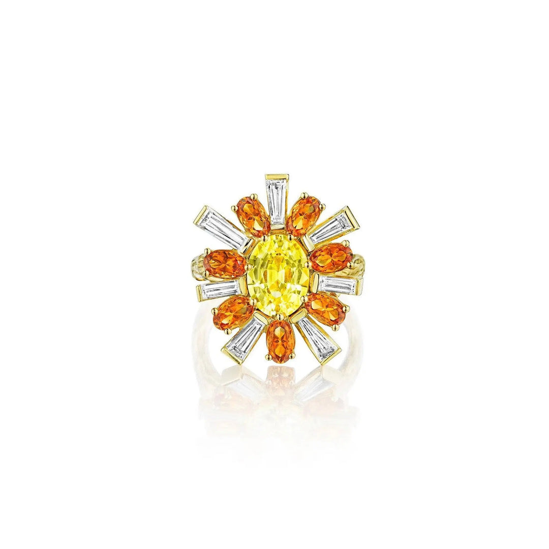 Mimi So Wonderland Collection Citrine Diamond Ring 18k Yellow Gold