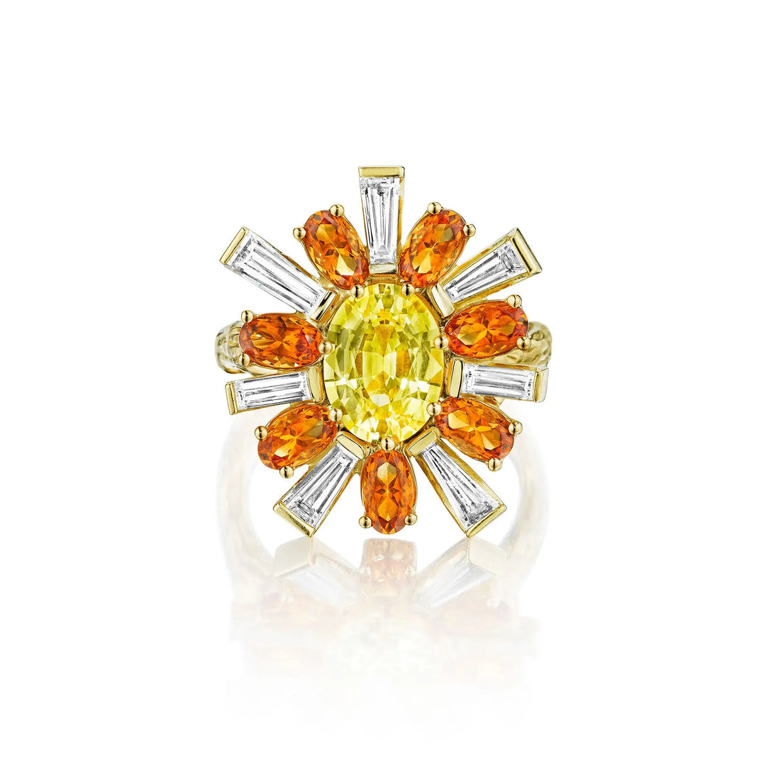Mimi So Wonderland Collection Citrine Diamond Ring 18k Yellow Gold