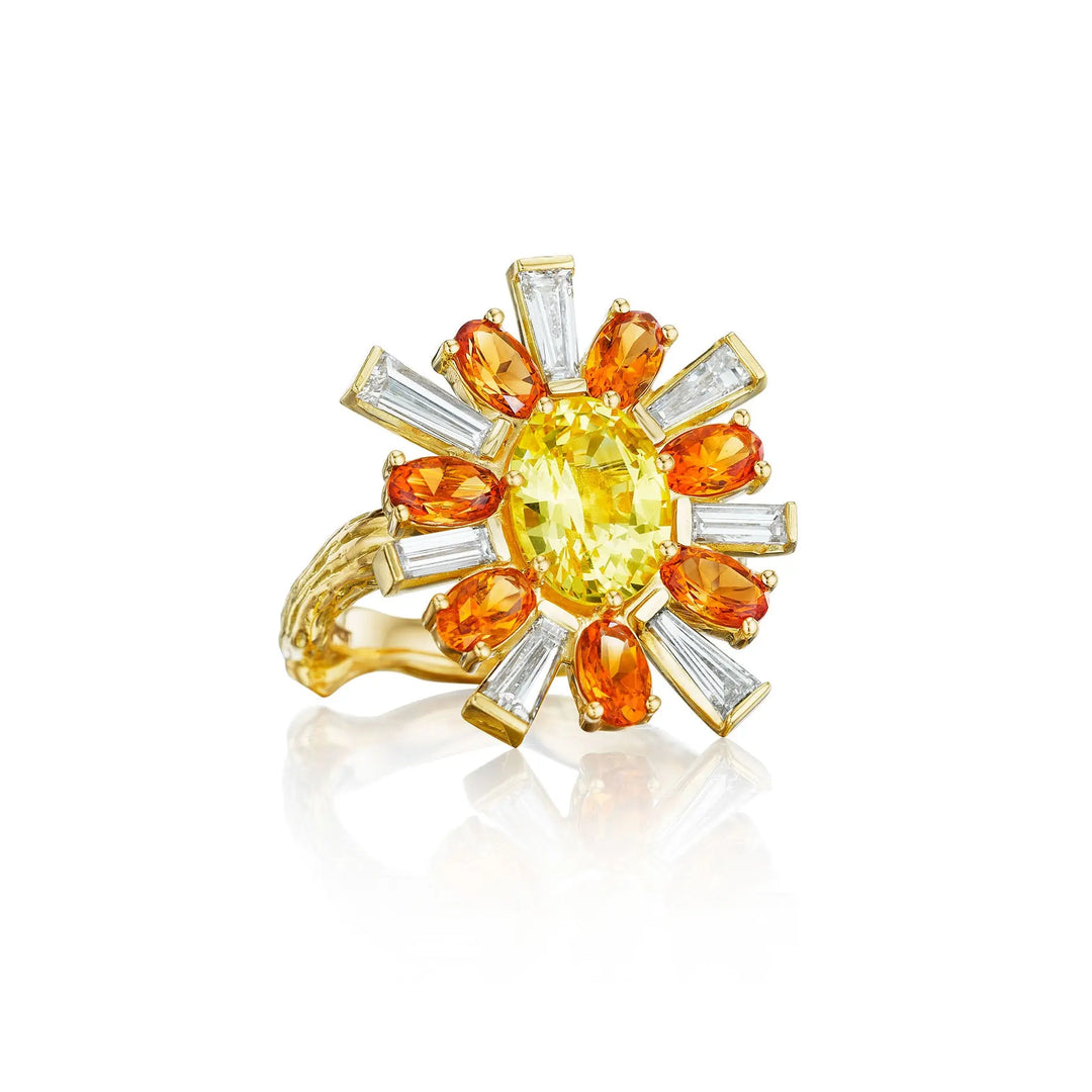 Wonderland Ballerina Citrine & Sapphire Ring