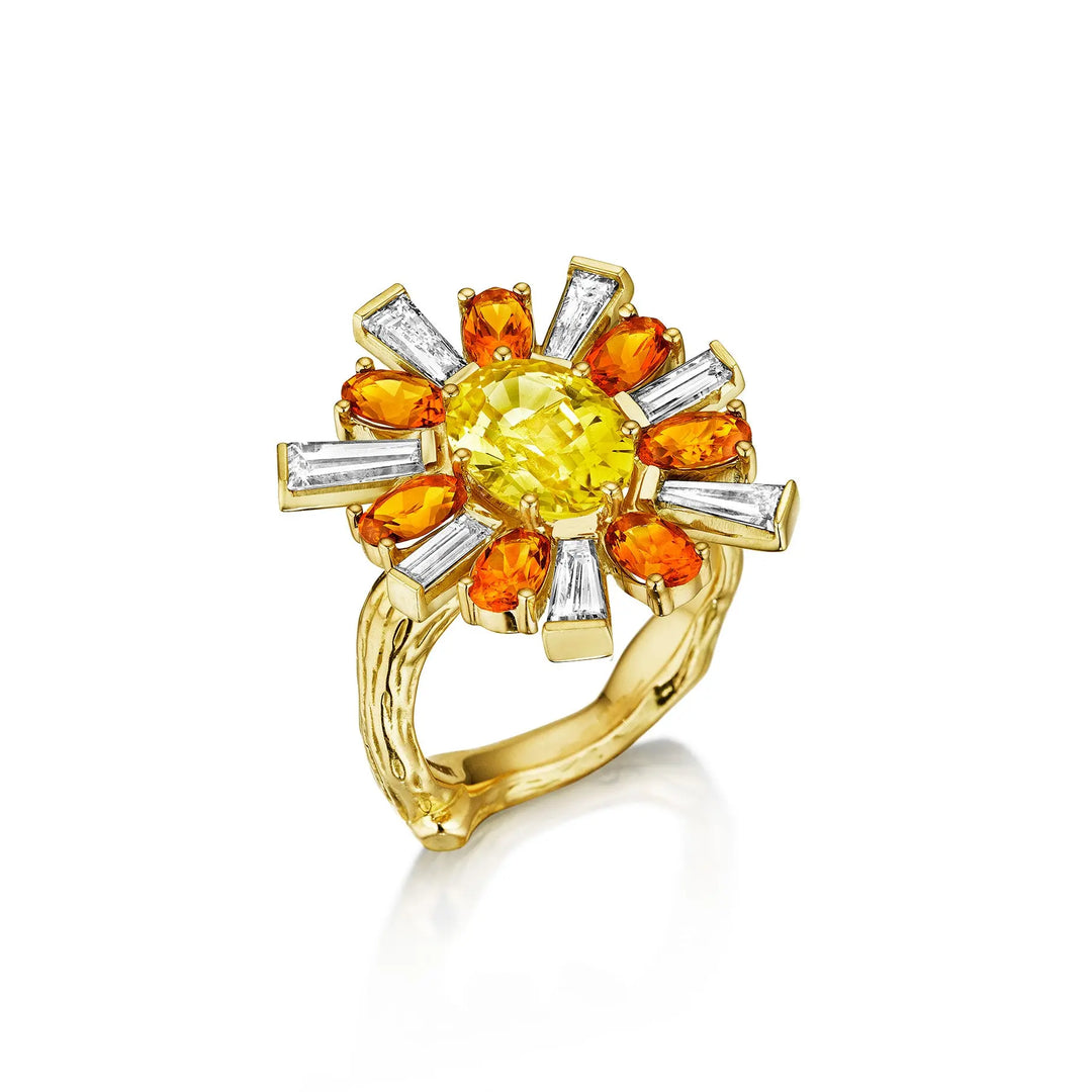 Wonderland Ballerina Citrine Sapphire Ring Mimi So