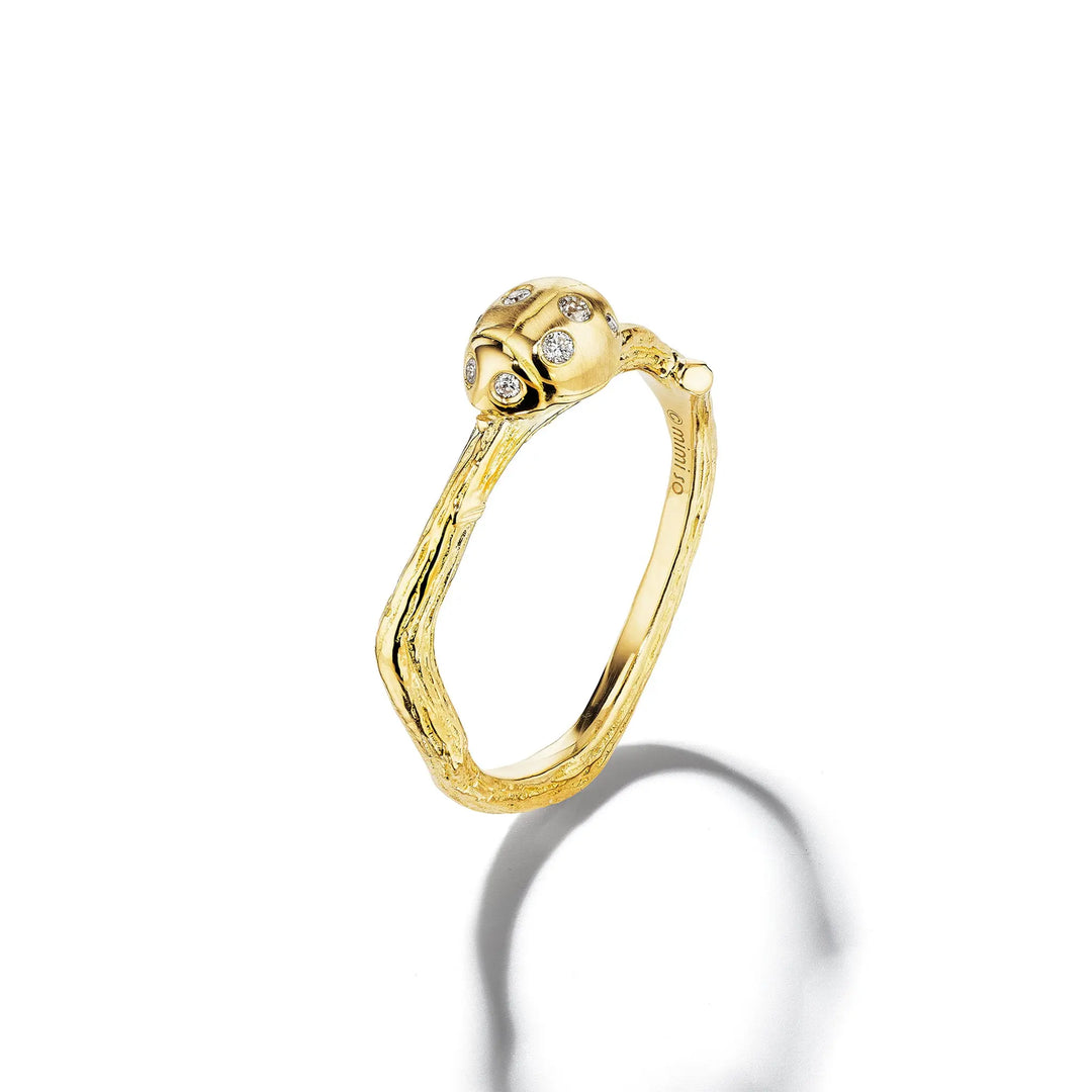 Wonderland Ladybug Twig Ring Mimi So