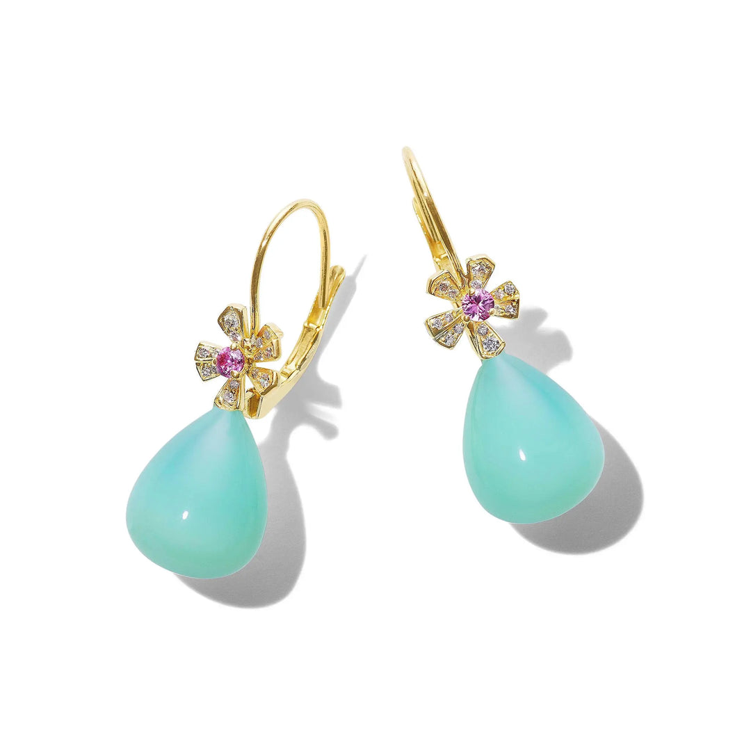 Wonderland Teardrop Green Opal Earrings Mimi So