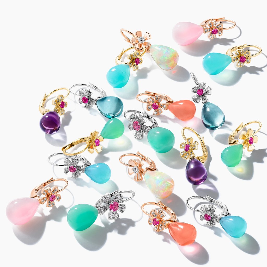Wonderland Teardrop Pink Opal Earrings - Mimi So