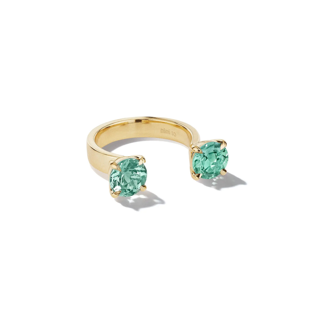 ZoZo Round Green Tourmaline In-Between Ring Mimi So