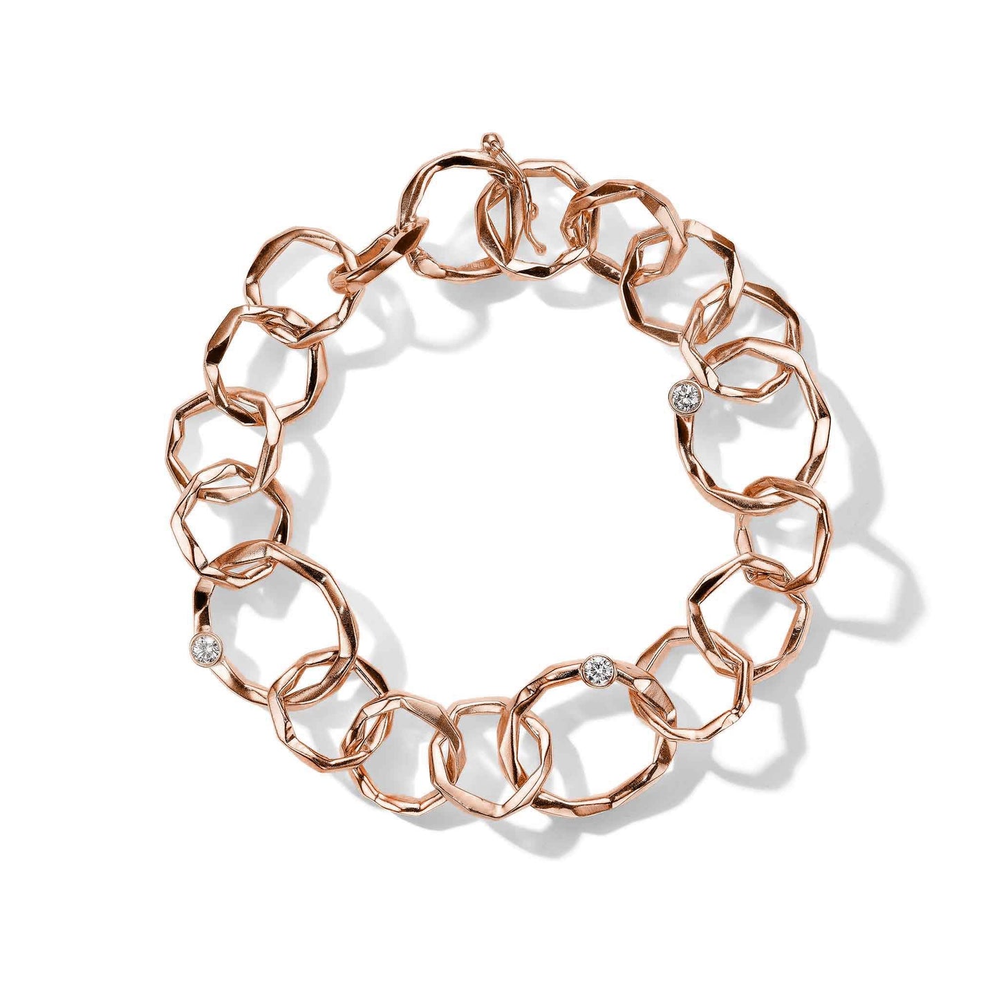 Jackson Faceted Chain Link Bracelet_18k Rose Gold