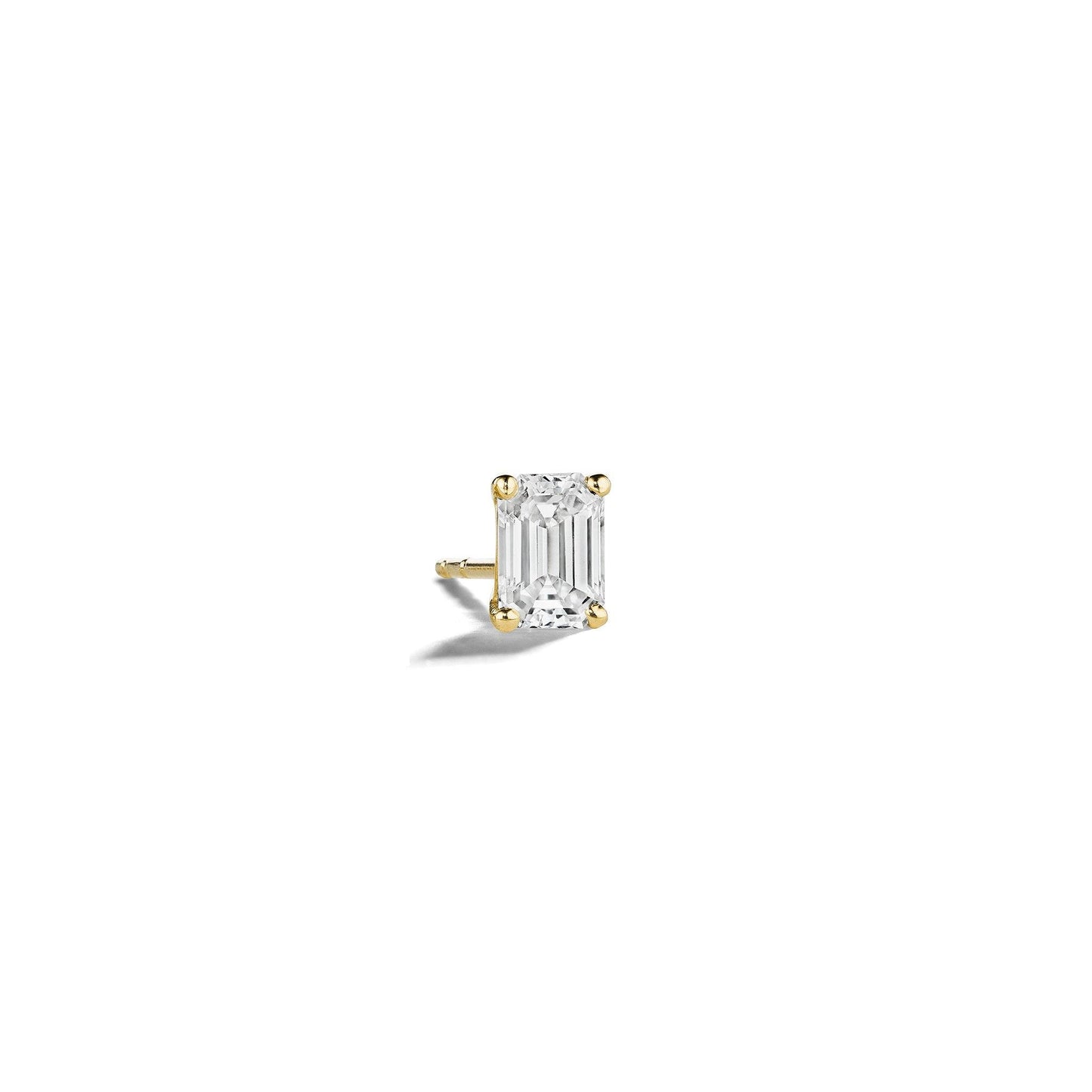 Mimi-So-Emerald-Cut-Diamond-Single-Stud-Earring_18k Yellow Gold