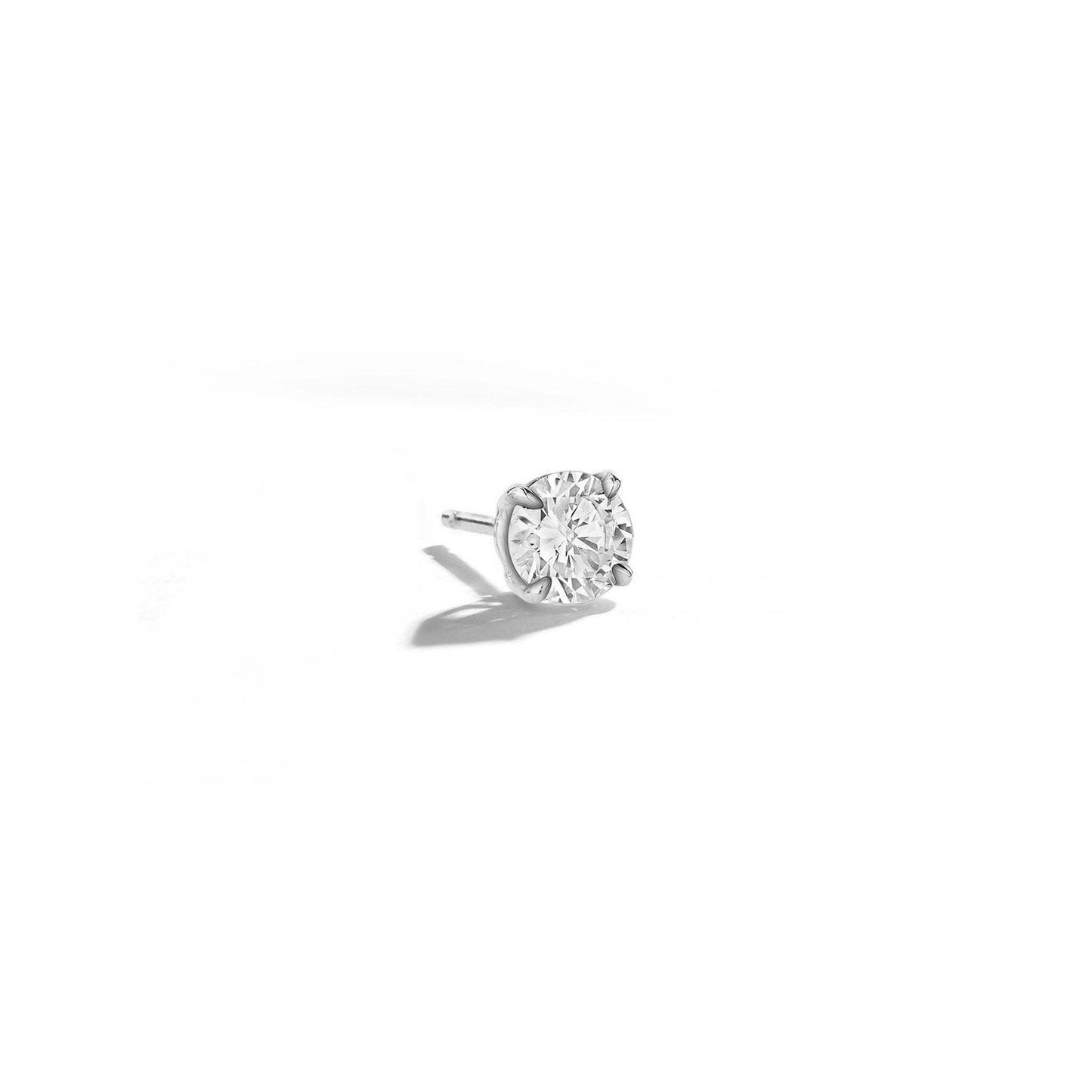 Round Brilliant Cut Diamond Stud_18k White Gold
