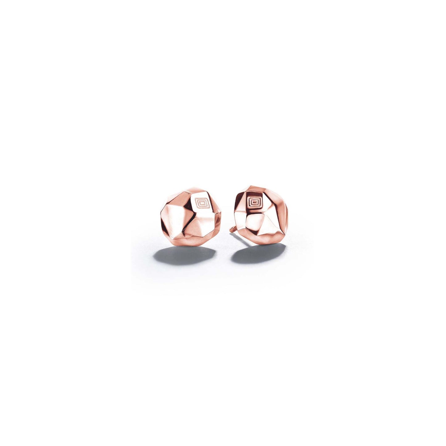 Jackson Switch Gold Faceted Studs_18k Rose Gold