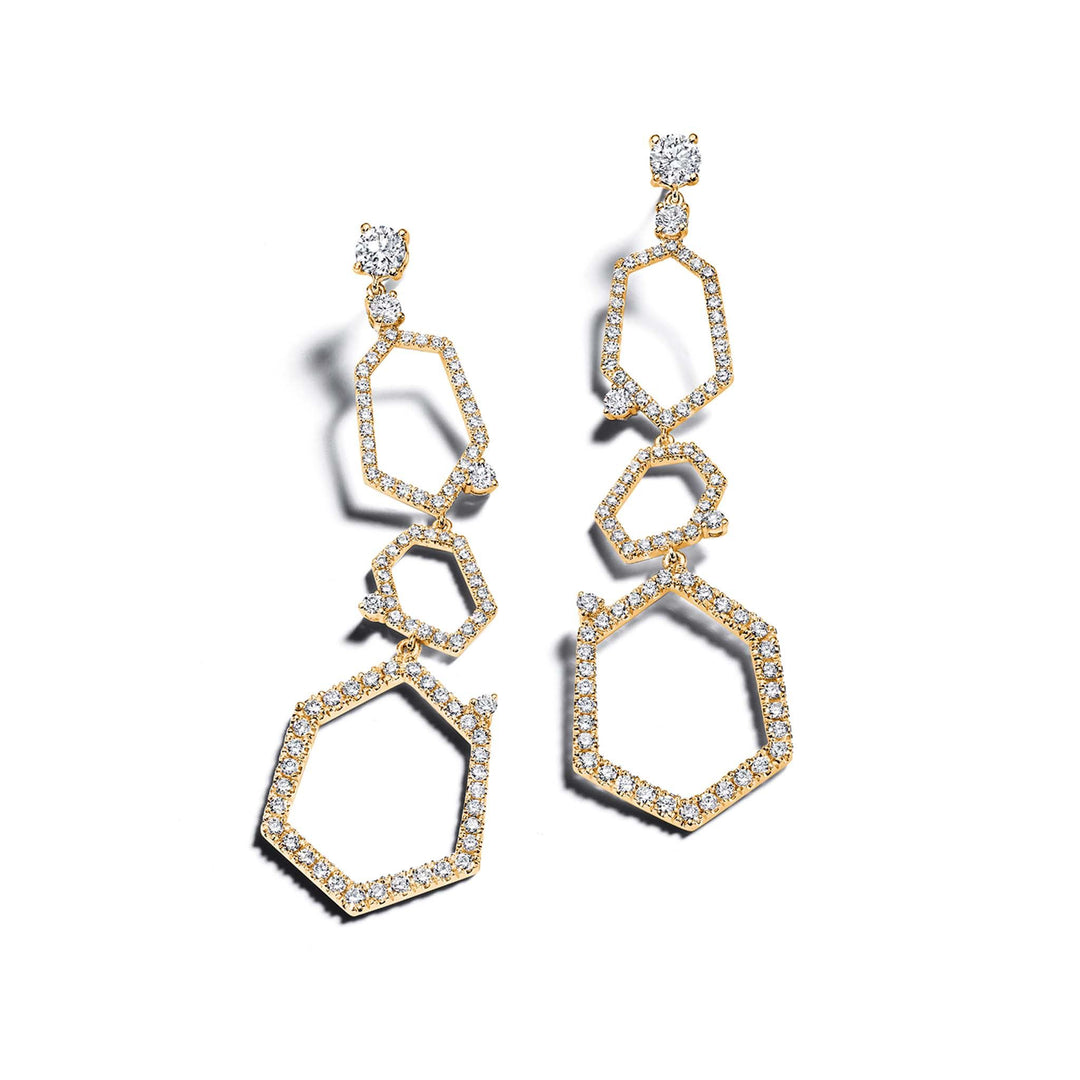 Jackson 3-Drop Pavé Diamond Earrings_18k Yellow Gold