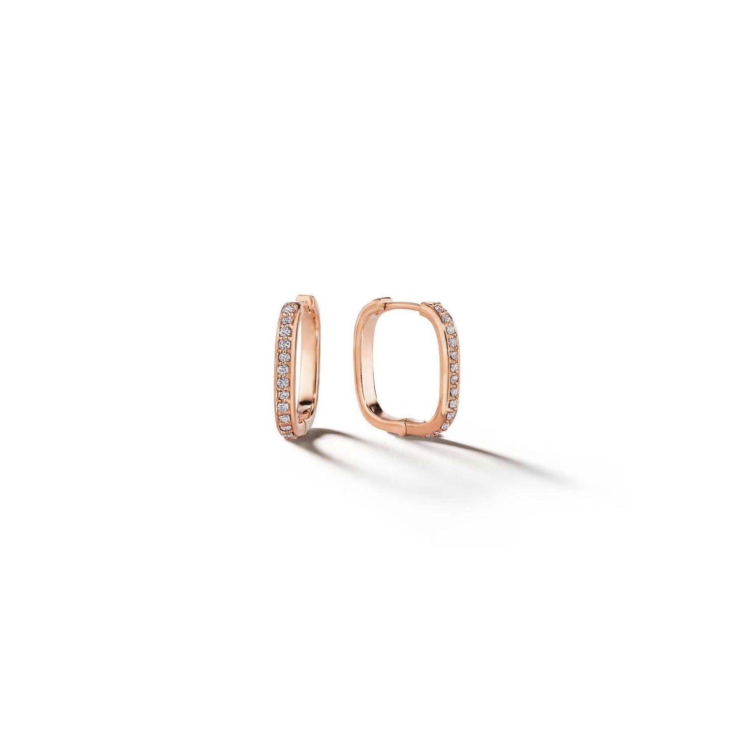 Piece Square Hoop Earrings_18k Rose Gold