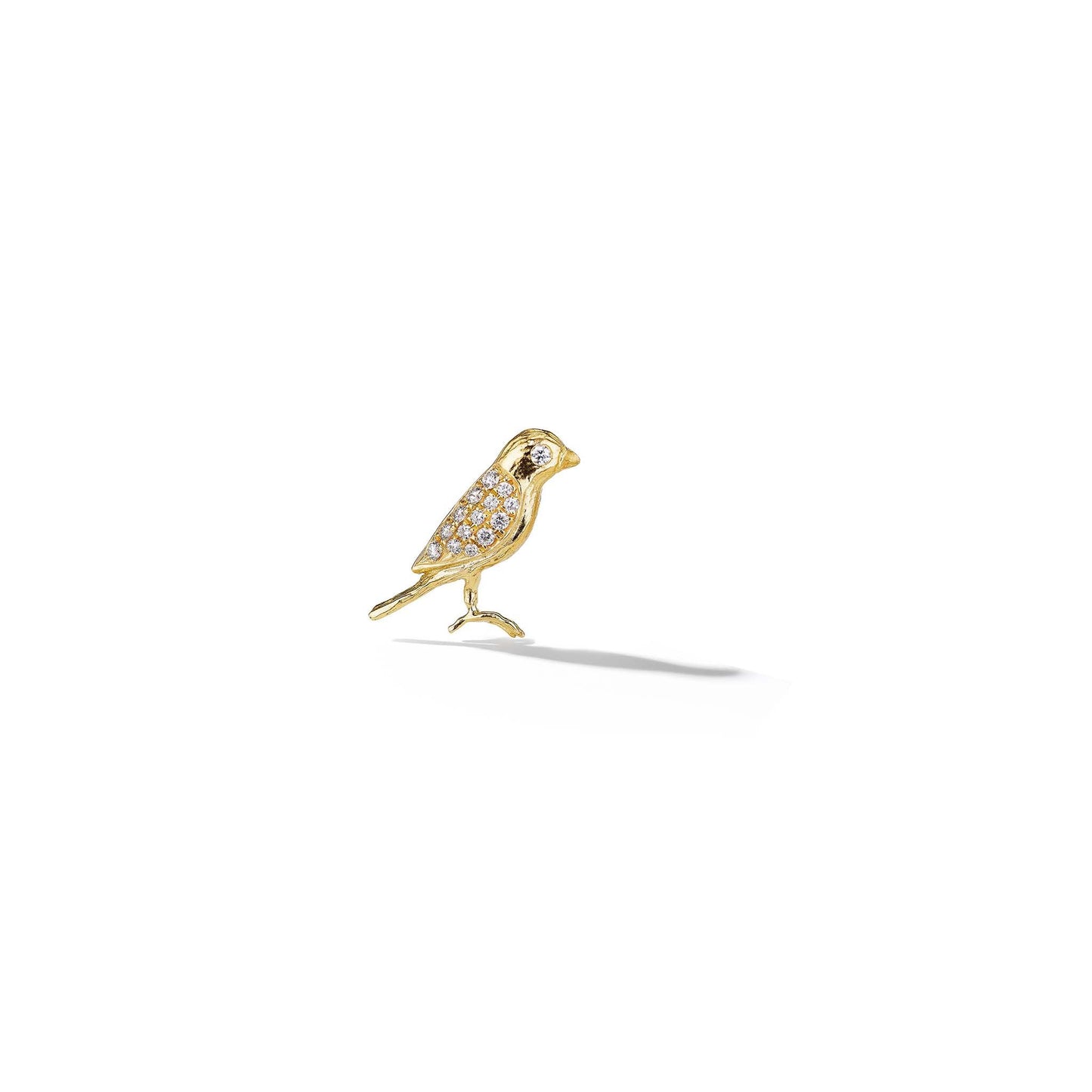Mimi-So-Lovebird-Diamond-Right-Stud_18k Yellow Gold