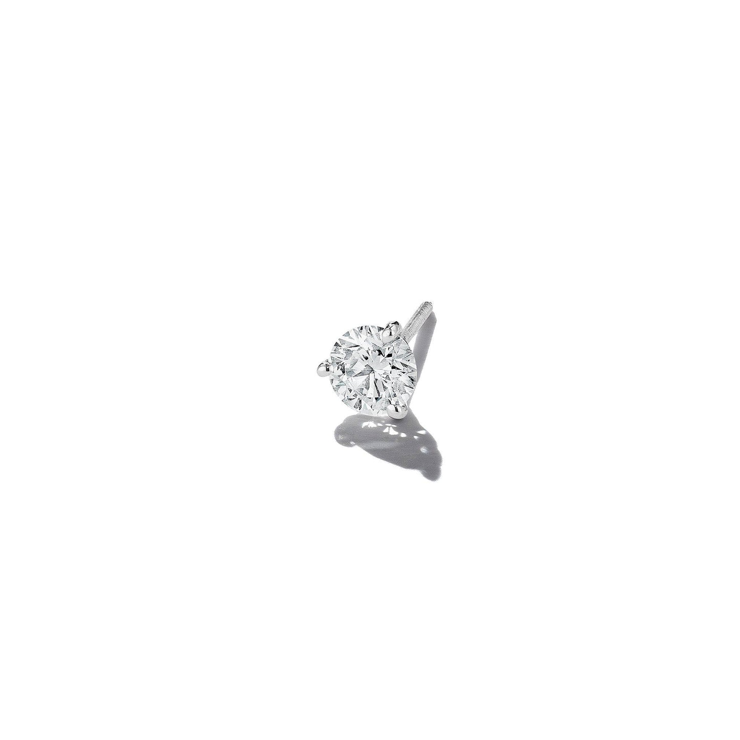 Martini Style Diamond Single Stud_18k White Gold