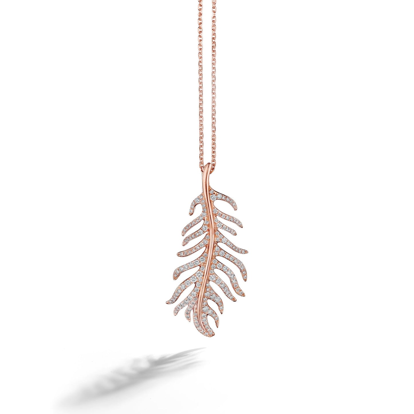 Mimi So Phoenix Diamond Feather Pendant_18k Rose Gold