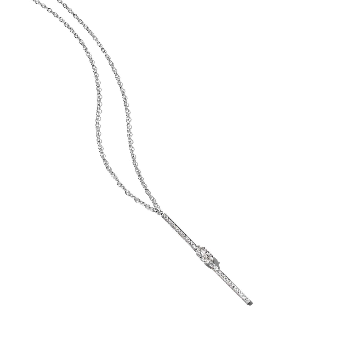 Mimi So Piece pave diamond stick necklace