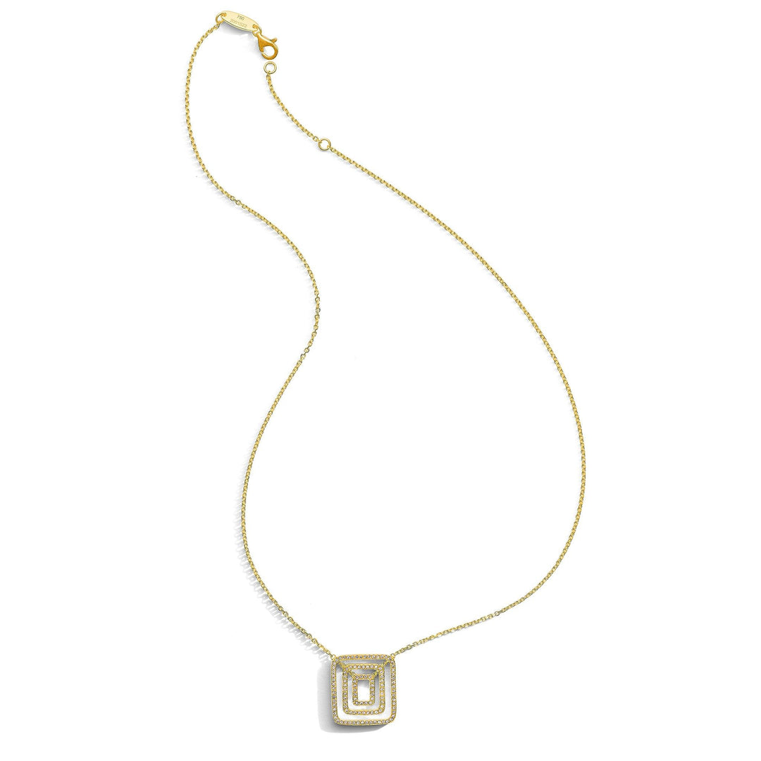 Piece-Square-Swing-Diamond-Necklace 18k Yellow Gold