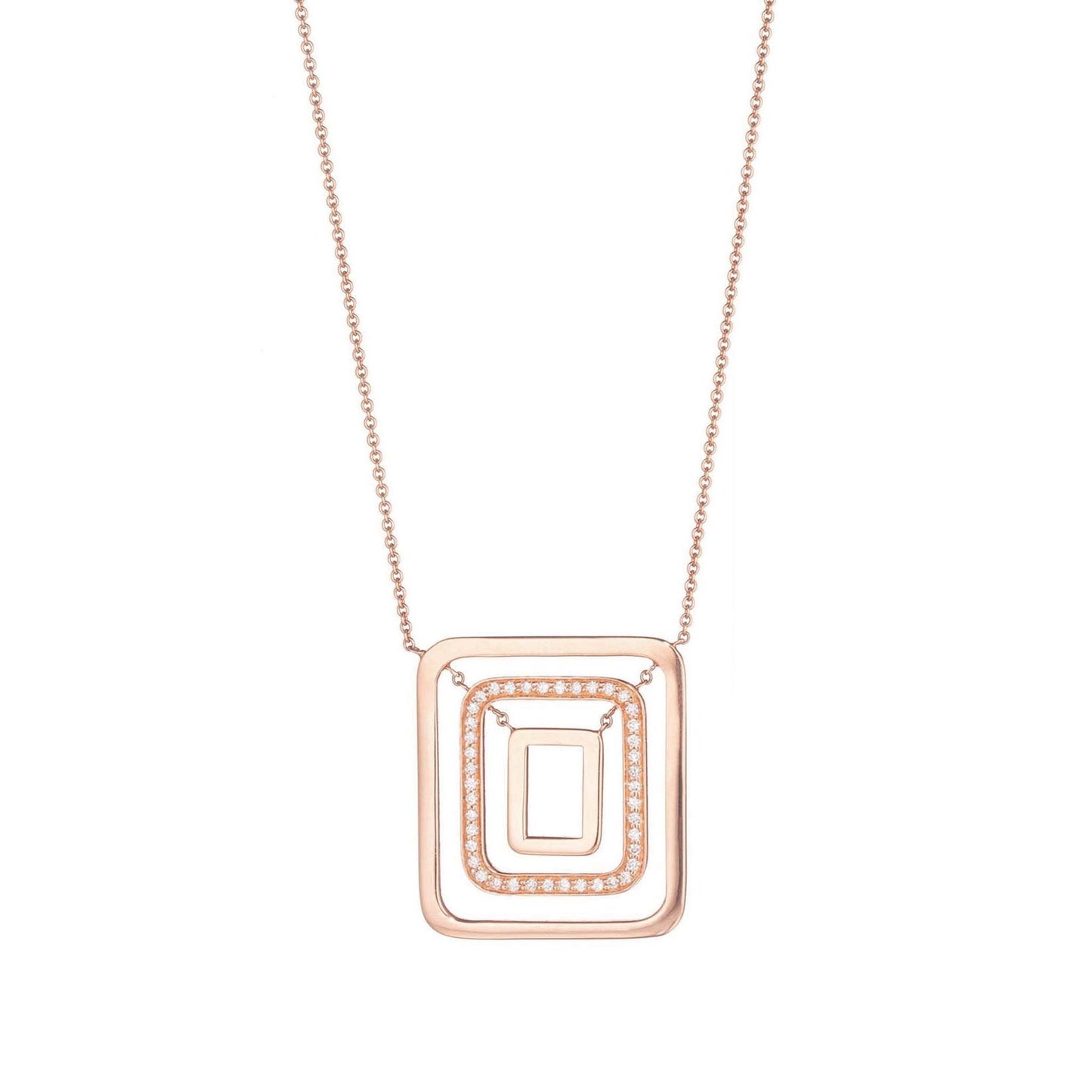 Piece Square Swing Necklace_18k Rose Gold