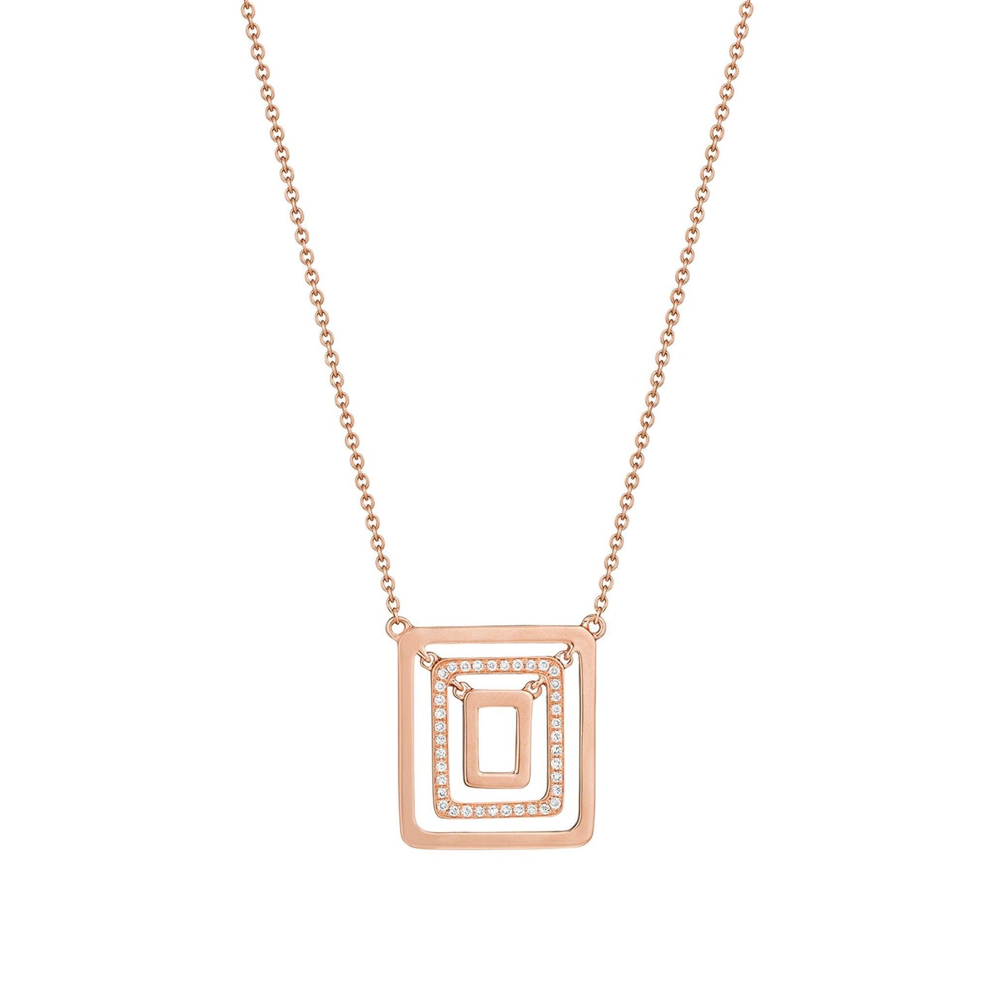 Piece Square Swing Necklace_18k Rose Gold