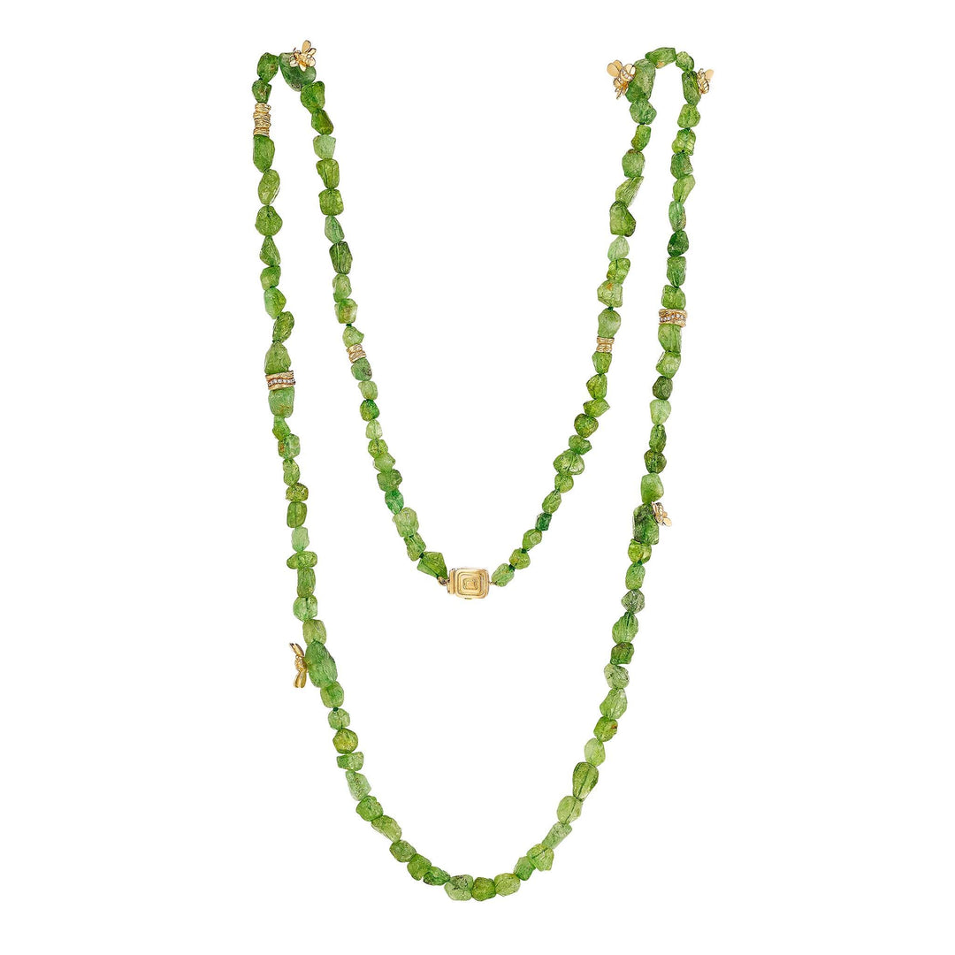 Wonderland African Red Tsavorite Bead Necklace