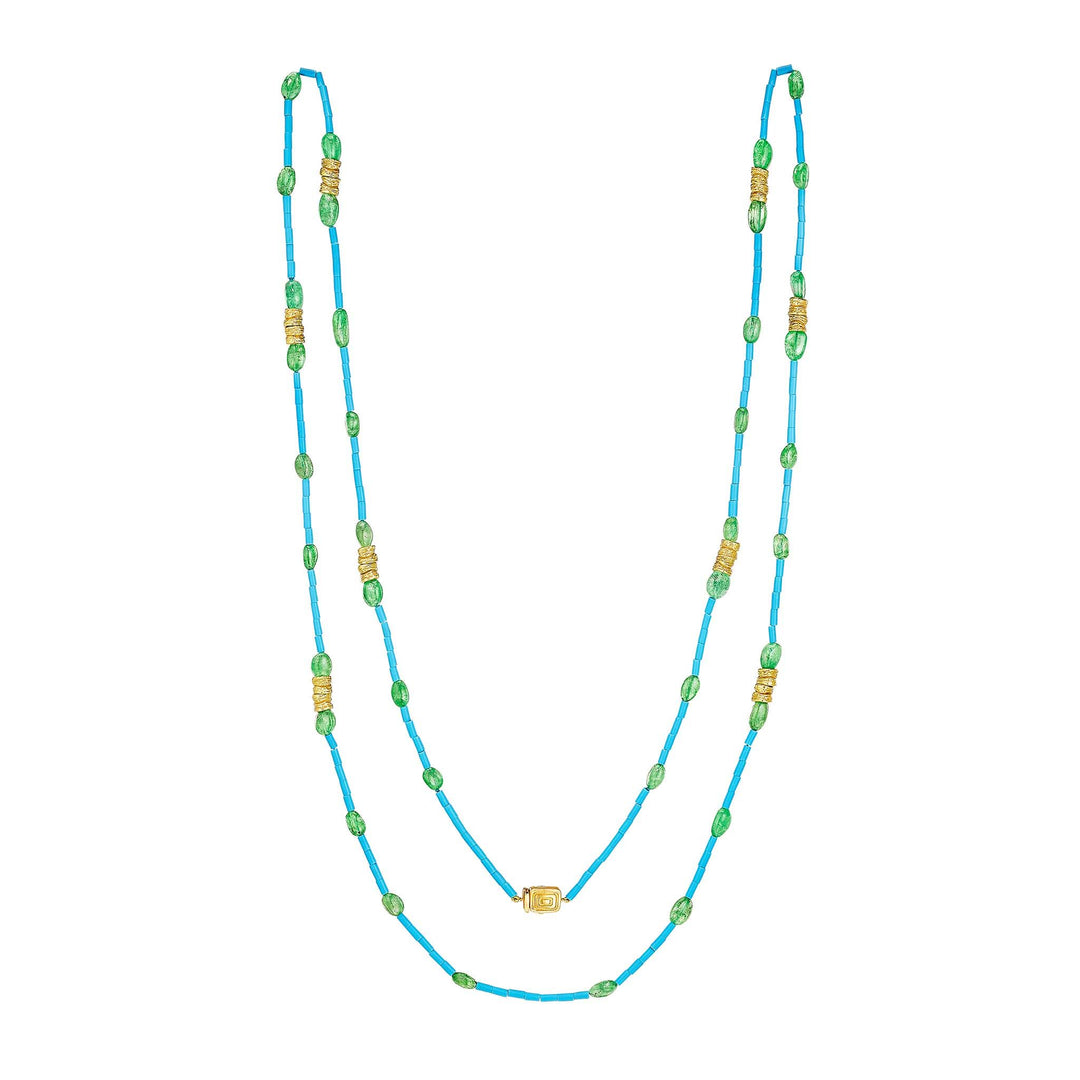 Mimi So Wonderland Turquoise & Tsavorite Bead Necklace