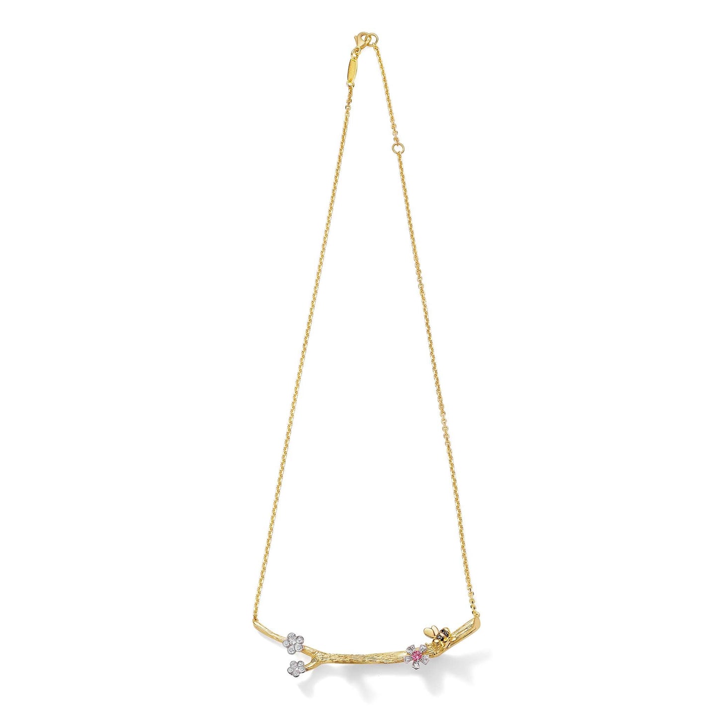 Wonderland Bee & Orchid Twig Necklace