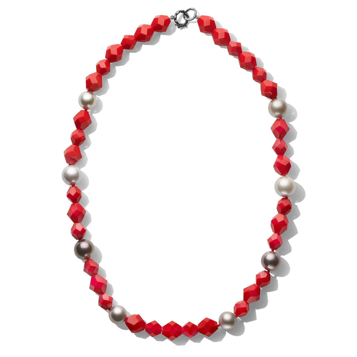 Mimi So Jackson Ludlow Rock Coral & Pearl Bead Necklace_18k Black Gold
