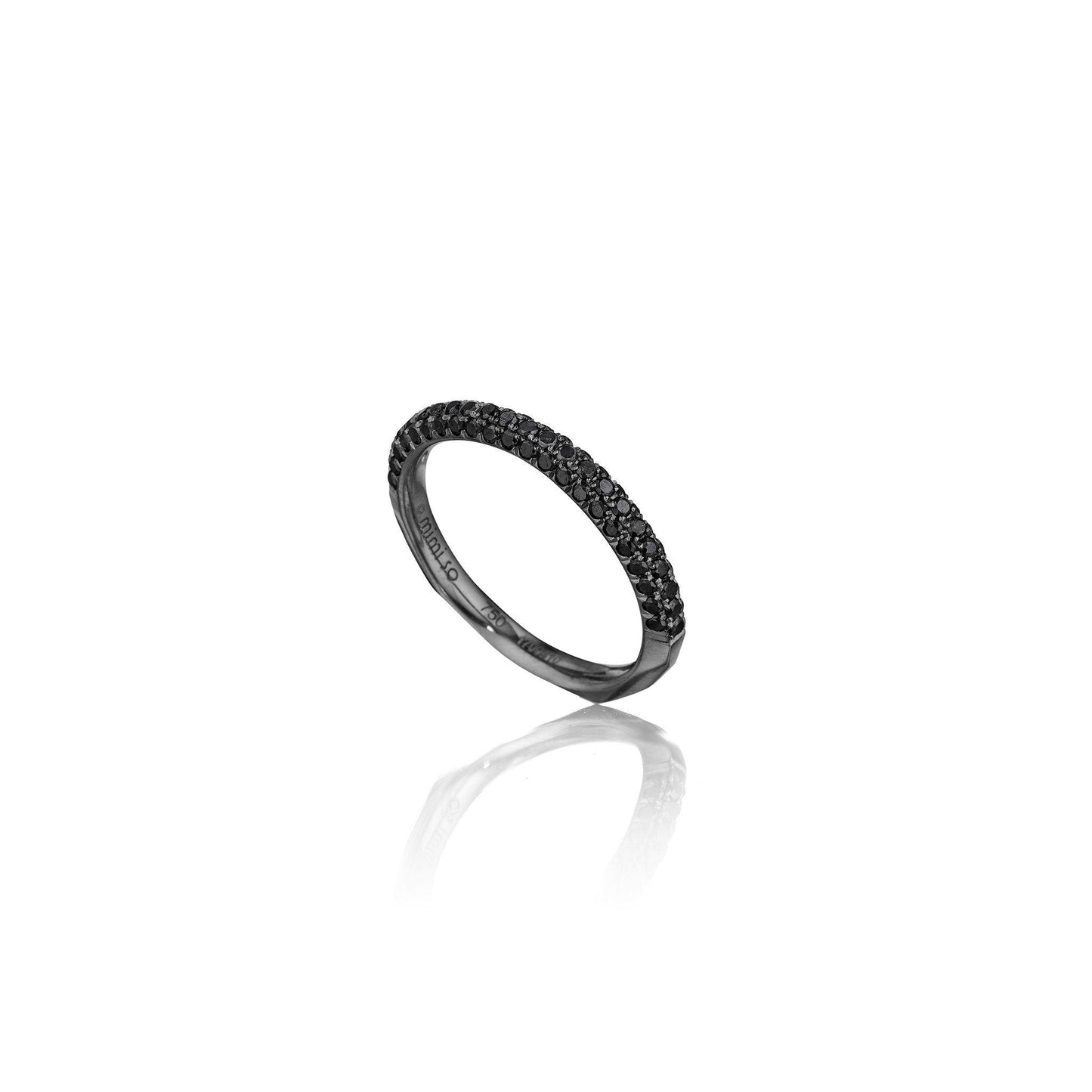 Jackson Switch 3-Row Black Diamond Ring_18k Black Gold